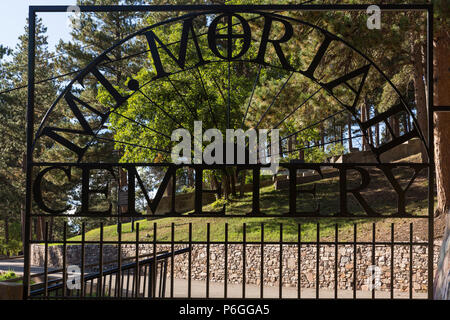 Mt Moriah Cemetery gate. Sept, 2016. Deadwood, Dakota du Sud, USA Banque D'Images