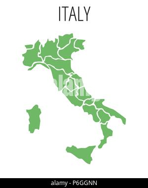 Carte géographique de l'Italie Illustration de Vecteur
