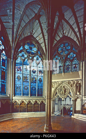 Chapter House,l'abbaye de Westminster, Londres, Angleterre Banque D'Images