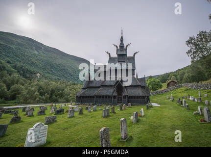 Église de Borgund cimetière en Norvège. Banque D'Images