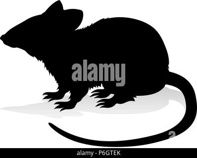 Silhouette d'animaux rongeurs Rat Illustration de Vecteur