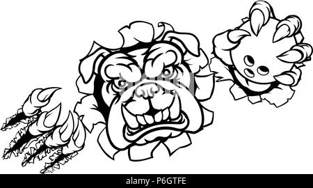 Sports Bowling Bulldog Mascot Illustration de Vecteur