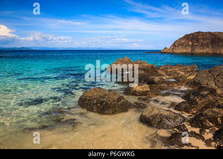 Beau paysage à Granito de Oro à l'île de Coiba national park, la côte Pacifique, la province de Veraguas, République du Panama. Banque D'Images