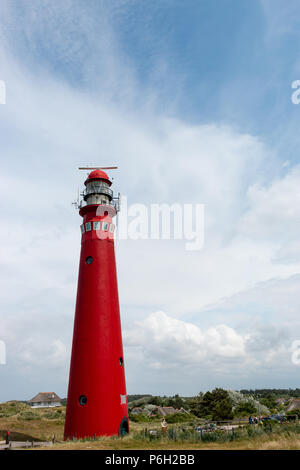 Le phare principal sur l'île de Schiermonnikoog, Pays-Bas Banque D'Images