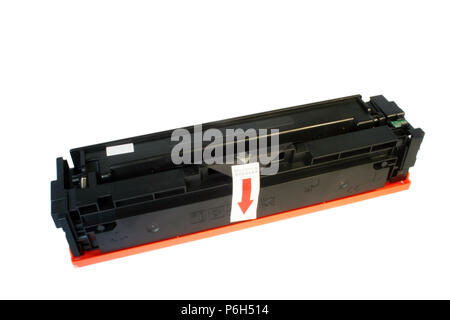 Cartouche de toner pour imprimante laser à l'arrière-plan blanc Banque D'Images