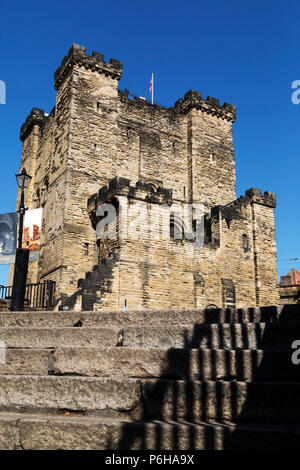 Le donjon de Newcastle-upon-Tyne, en Angleterre. La fortification de l'époque Normande date du règne du Roi Guillaume II en 1080. Banque D'Images