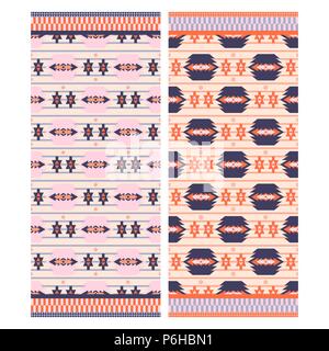 Serviette de plage aztec rose vector imprimer. L'été l'ornement ethniques colorés de texture. Illustration de Vecteur