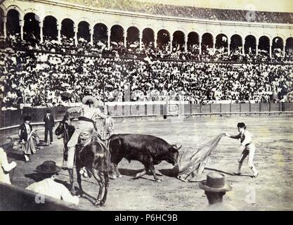Sevilla, corrida de toros, Suerte de varas. Banque D'Images