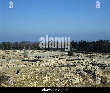 ARTE GRIEGO. ESPAÑA. Vista general de la GRIEGA NEAPOLIS, conocida con el nombre de EMPORION. Fué fundada en el 575 a. C. EMPURIES. Provincia de Girona. Comarca del Alt Empordà. Cataluña. Banque D'Images