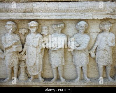 L'art romain en Syrie. Reliefs de sacrifice. Musée archéologique de Palmyre. Tadmor. Banque D'Images