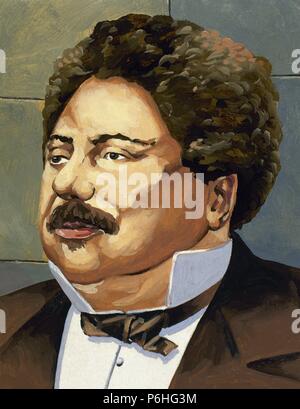 Alexandre Dumas (1802-1870). L'écrivain français. Portrait. Banque D'Images