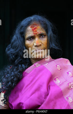 Portrait de pèlerin au cours de Maha Kumbh Mela 2013 à Mumbai , Inde Banque D'Images