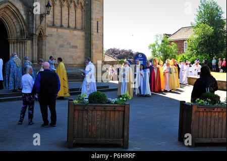 Coordination des diacres de la cathédrale de Ripon North Yorkshire Angleterre UK Banque D'Images