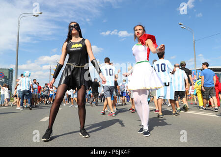 Kazan, Russie. 30 Juin, 2018. Fans de Football/soccer : la Russie Coupe du Monde 2018 huitièmes de finale match entre la France 4-3 l'Argentine à Kazan Arena, à Kazan, Russie . Credit : Yohei Osada/AFLO SPORT/Alamy Live News Banque D'Images