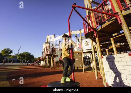 Castillo del parque infantil de la Riera,Palma, Mallorca, Islas Baleares, Espagne. Banque D'Images
