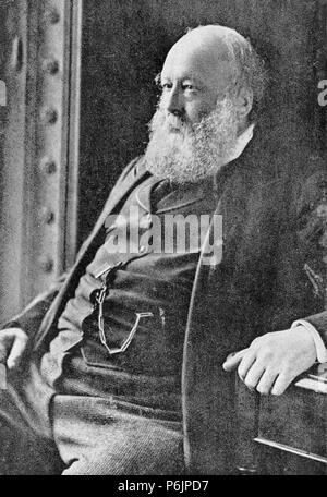 Robert Arthur Talbot Gascoyne-Cecil, 3e marquis de Salisbury, KG, GCVO, PC, FRS, DL (3 février 1830 - 22 août 1903), le titre de lord Robert Cecil avant 1865 et le Vicomte Cranborne de juin 1865 à avril 1868, était un homme d'État britannique du parti conservateur, siégeant en tant que premier ministre trois fois pour un total de plus de 13 ans. Il a été le dernier premier ministre à la tête de son administration complète de la Chambre des Lords. Banque D'Images