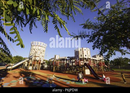 Castillo del parque infantil de la Riera,Palma, Mallorca, Islas Baleares, Espagne. Banque D'Images