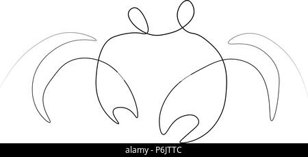 Une ligne de crabe. Vector illustration. Isolé sur fond blanc. Illustration de Vecteur