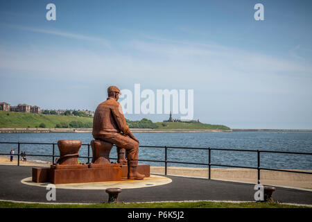 Vue de la statue, Pêcheur de poissons Quay North Shields, North Shields, England, UK Banque D'Images