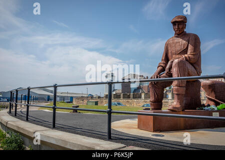 Vue de la statue, Pêcheur de poissons Quay North Shields, North Shields, England, UK Banque D'Images