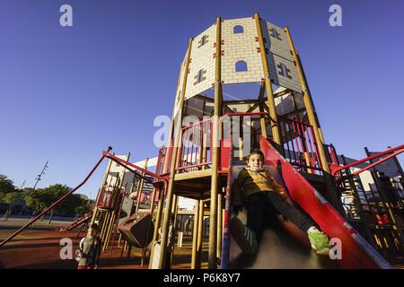 Castillo del parque infantil de la Riera,Palma, Mallorca, Islas Baleares, Espagne. Banque D'Images
