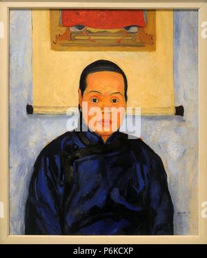 ARTE S. XX. REPUBLICA CHECA. EMIL ORLIK (1870-1932). Pintor y grabador checo que vivió durante el Imperio austrohúngaro. Membre de ls de Secesión Viena y representante del'Art Nouveau. "Una donna la Chine", 1912. Oleo sobre cartón. Galería Nacional de Praga. República Checa. Banque D'Images