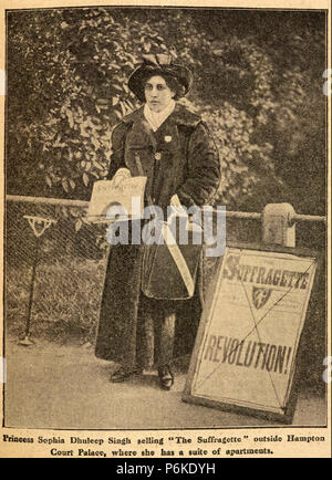 1910 Sophia-Suffragette Duleep-Singh-de-fixe. Banque D'Images