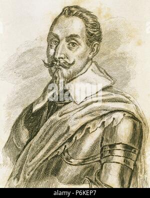 Gustav II Adolf (1594-1632). Roi de Suède de 1611 à 1632. Portrait. La gravure. Banque D'Images