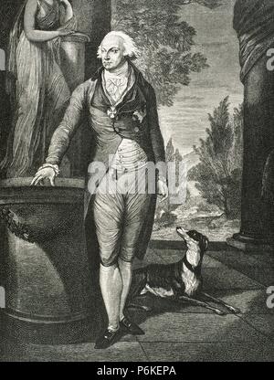 Karl August von Hardenberg (1750-1822). Homme d'État prussien et Premier Ministre de Prusse. Il était son représentant au Congrès de Vienne (1815). Gravure, 1885. Banque D'Images