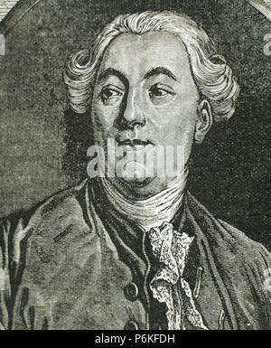 Jacques Necker (1732-1804). Homme d'État français, et le ministre des finances du roi Louis XVI de France. Portrait. Gravure, 1903. Banque D'Images