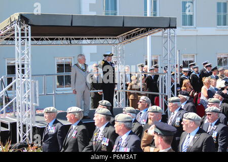 Anne Princesse Royale participant à la Journée nationale des Forces armées ; Pays de Galles Llandudno Banque D'Images