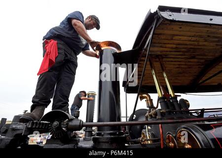 Dorset, UK. 1er juillet 2018. Chickerell la vapeur et Vintage Show, Dorset. Les exposants montrent leurs locomotives à vapeur à l'assemblée annuelle de deux jours. Finnbarr Crédit : Webster/Alamy Live News Banque D'Images