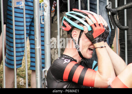 Northumberland, Royaume-Uni. 1er juillet 2018. Connor Swift, de Madison Genèse prend l'or et est couronné champion national dans la course élite hommes : Crédit Crédit : Dan Dan Cooke Cooke/Alamy Live News Banque D'Images