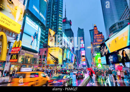 New York Times Square Manhattan New York City Lights Banque D'Images