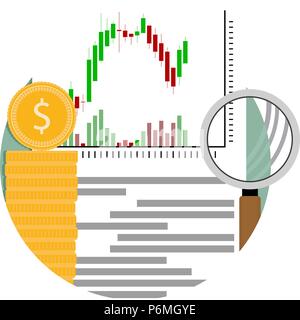 Analyse financière stock. Pour l'icône de l'application Exchange. Vector illustration Illustration de Vecteur