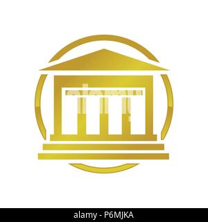 Bâtiment de l'Institut d'or Symbole Vecteur Conception Logo Graphique Illustration de Vecteur