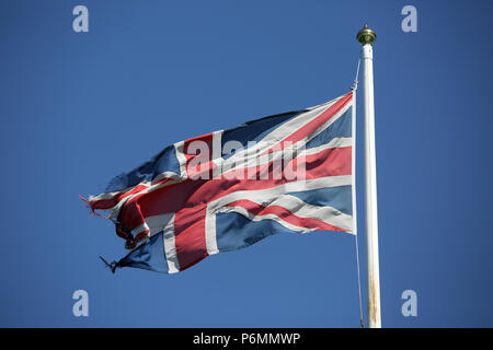Londres, Grande-Bretagne, le drapeau de Grande-Bretagne dans le vent Banque D'Images
