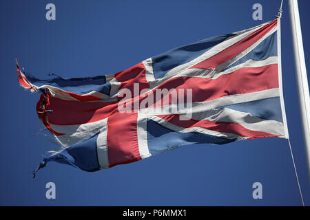 Londres, Grande-Bretagne, le drapeau de Grande-Bretagne dans le vent Banque D'Images