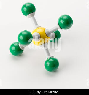 L'élément soufre modèle chimique utilisé pour cours de chimie Banque D'Images