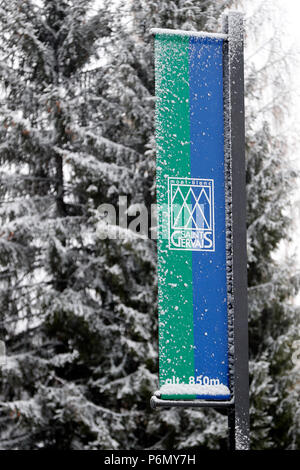 Saint-Gervais Mont-Blanc en hiver. La France. Banque D'Images