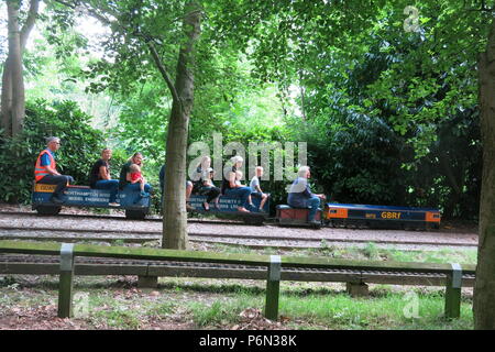 L'exécution publique mensuelle à Delapre, Northampton est une sortie pour les amateurs de trains à vapeur, les adultes et les jeunes ; 50p un trajet Banque D'Images