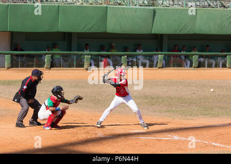 Le milieu universitaire Provincial de Beisbol d' stade de baseball de la jeunesse à Cienfuegos, Cuba. Banque D'Images