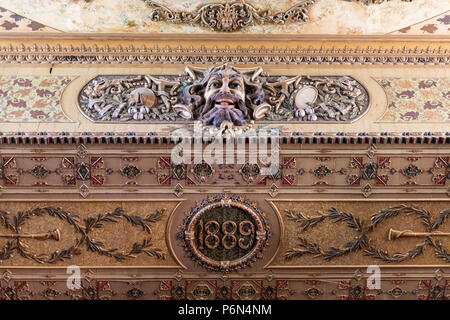 Vue de l'intérieur du Teatro Tomás Terry, Tomas Terry Théâtre, ouvert en 1890 dans la ville de Cienfuegos, Cuba. Banque D'Images