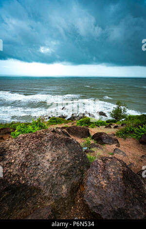 Paysage à Vagator beach à Goa, Inde Banque D'Images