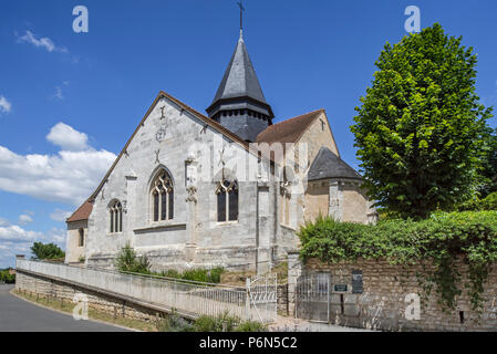 L'église Sainte-Radegonde / Saint Radegonde Église, où le peintre Claude Monet est enterré à Giverny, Eure, Normandie, France Banque D'Images
