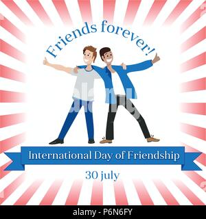 Journée internationale de l'amitié. Vector illustration. Amis pour toujours. Illustration de Vecteur
