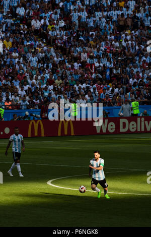 La France bat l'Argentine en huitièmes de finale de la Coupe du Monde de 2018 à Kazan, Russie. Photo : Stephen Lioy Banque D'Images