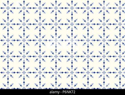 Fleur bleu rétros et cercle et flèche moderne sur fond pastel. Vintage et modernes de style de motif fleur design classique Illustration de Vecteur