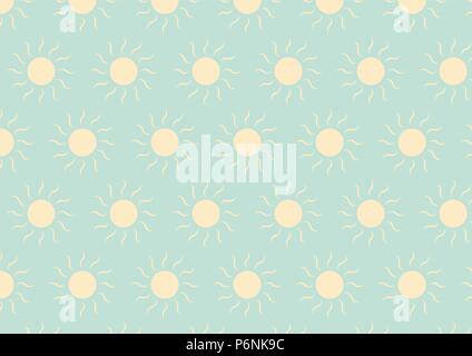 Dans les tons de jaune soleil sur soft couleur verte dans le style pastel Illustration de Vecteur