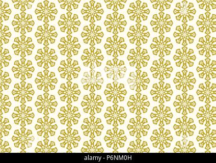 Vintage jaune foncé ou de vieilles feuilles et fleurs sur fond pastel. Bloom classique style de motif pour la conception Illustration de Vecteur